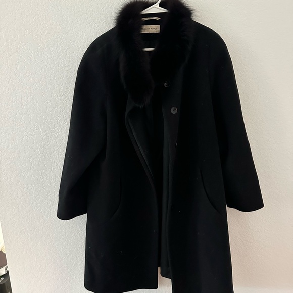Albert Nipon Jackets & Blazers - albert nipon wool and fox fur trench coat